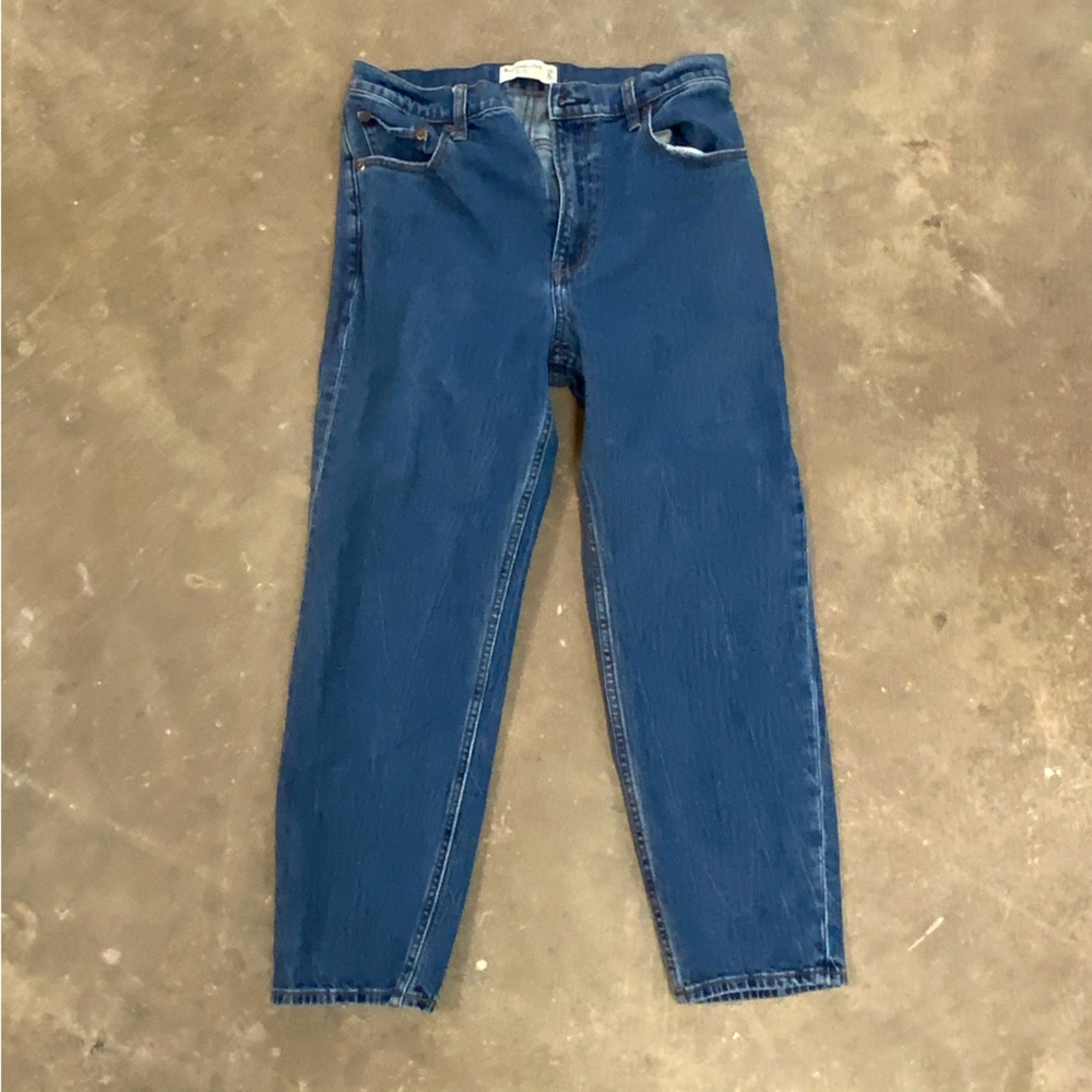 Abercrombie & Fitch The Mom High Rise Jeans 28 Dark Wash OBO